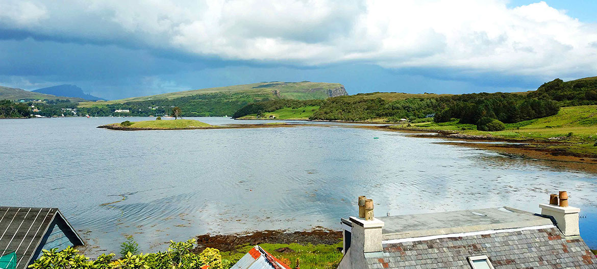 Our self catering accommodation cottage is located near Portree on the Isle of Skye with amazing sea views