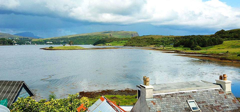 Our self catering accommodation cottage is located near Portree on the Isle of Skye with amazing sea views